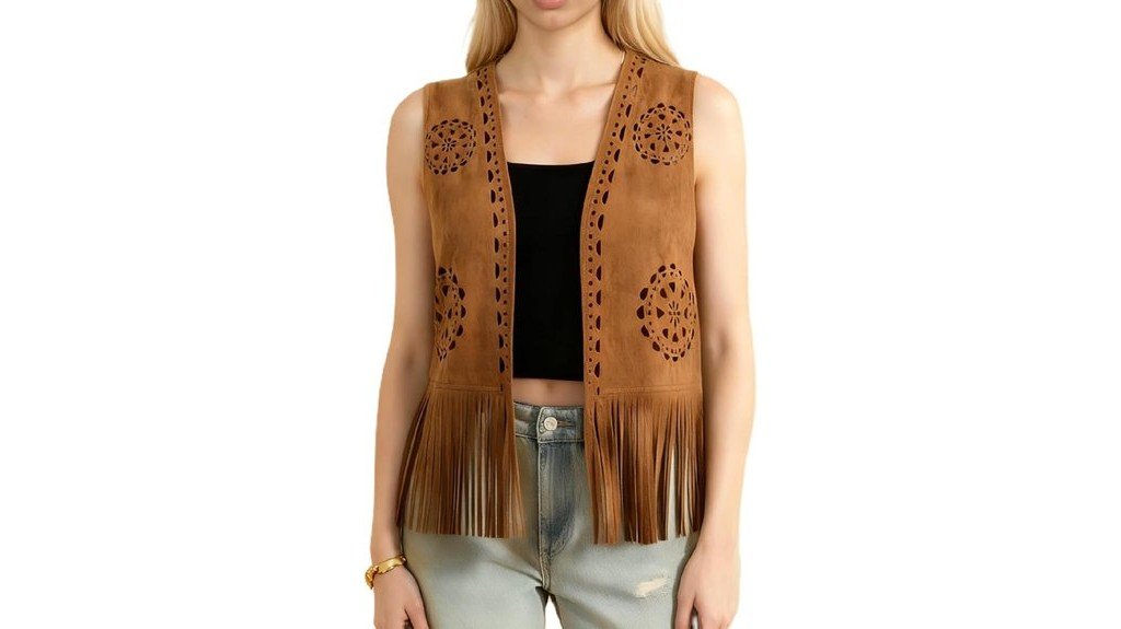 boho fringe sleeveless jacket